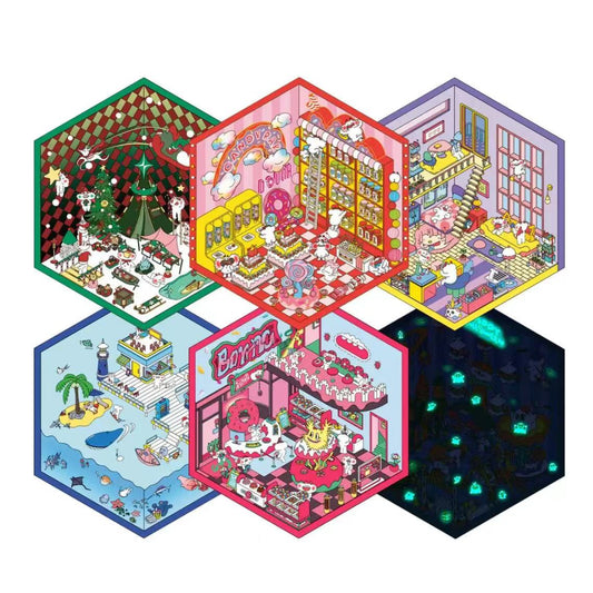 ppqq’s Mischief World 3D Sticker | 6 Cute Miniature Scenes