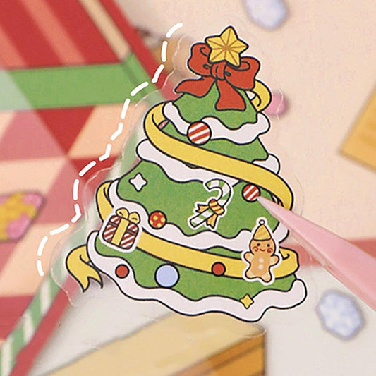 Merry Paws Christmas 3D Sticker | 2 Cute Miniature Scenes
