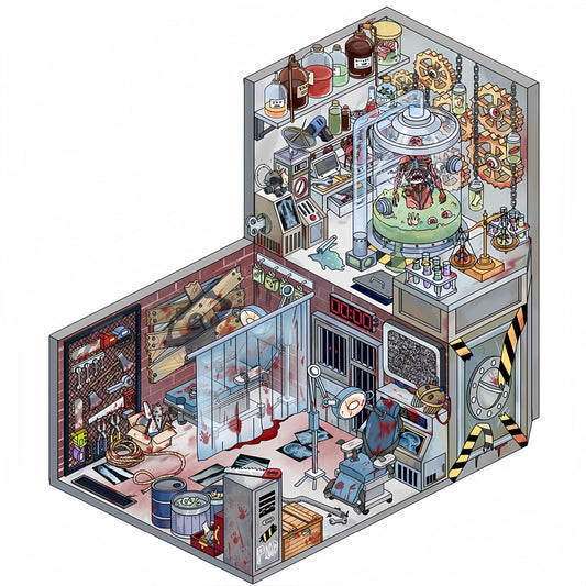 Horror Adventure 3D Sticker | 4 Cute Miniature Scenes