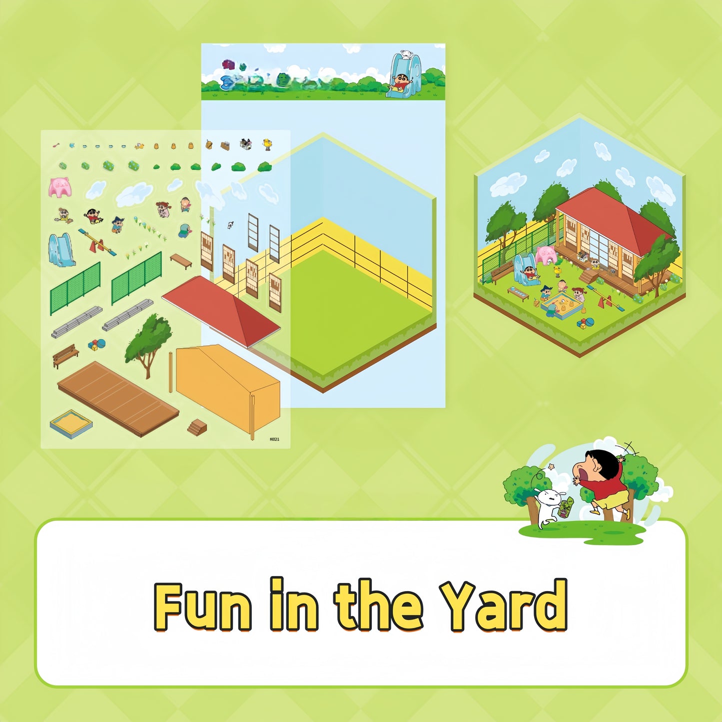 Shin-chan’s Colorful Days 3D Sticker | 8 Cute Miniature Scenes
