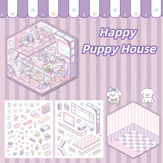Paw's Shop 3D Sticker | 4 Cute Miniature Scenes