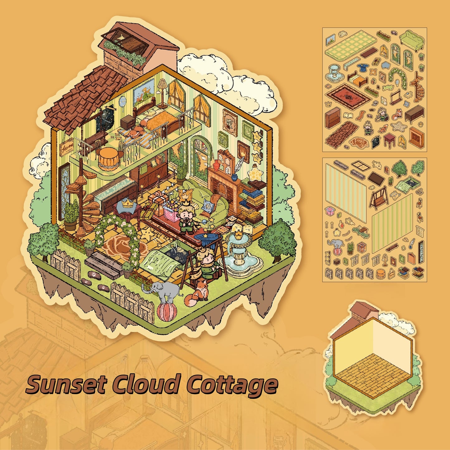 Le Petit Voyage 3D Sticker | 4 Cute Miniature Scenes