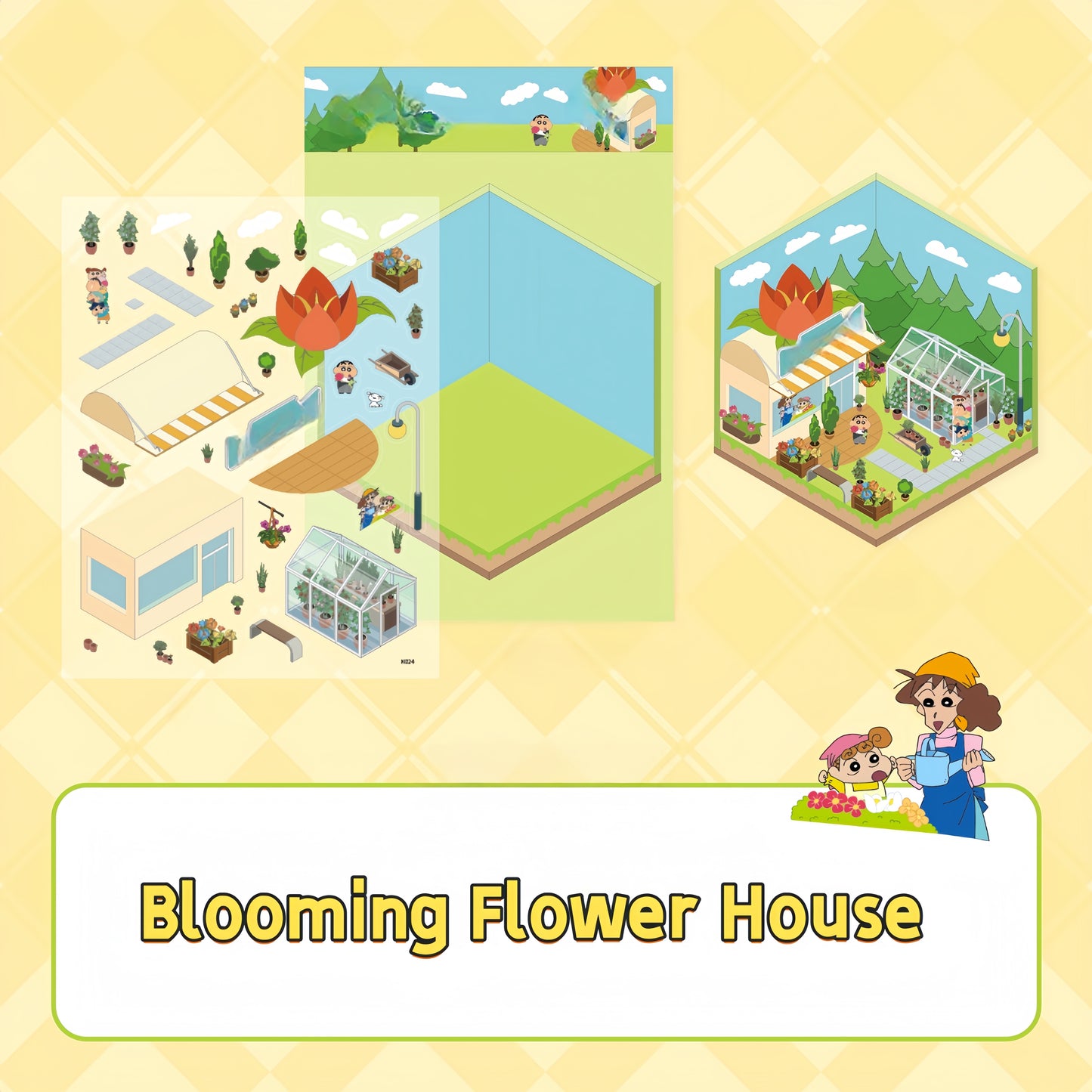 Shin-chan’s Colorful Days 3D Sticker | 8 Cute Miniature Scenes