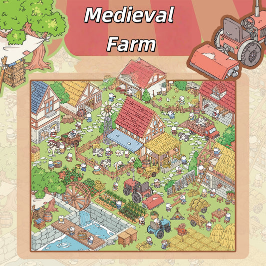 Medieval Adventure 3D Sticker | 4 Cute Miniature Scenes