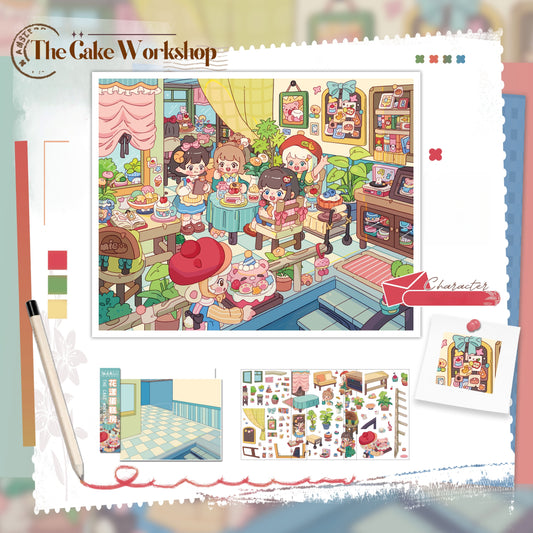 Simulation Management 3D Sticker | 4 Cute Miniature Scenes