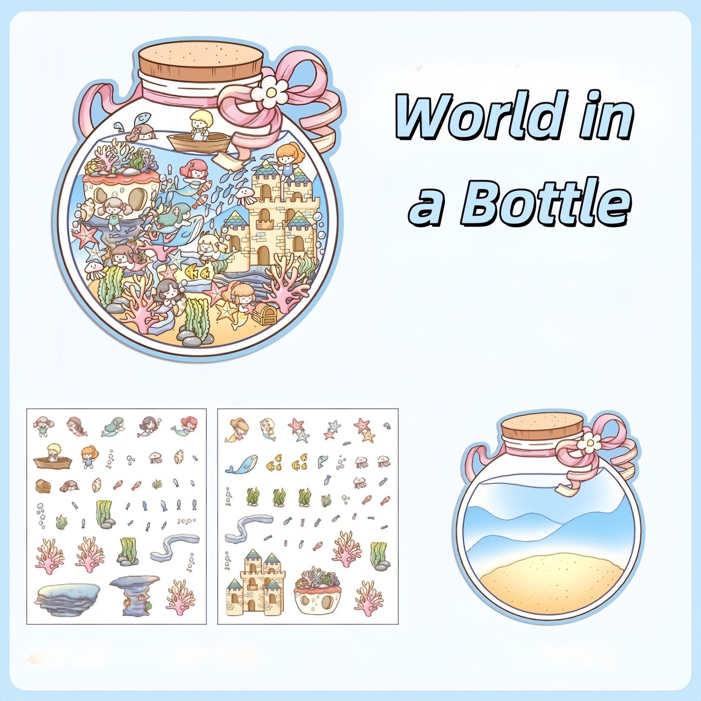 Tiny Dreamscape 3D Sticker | 4 Cute Miniature Scenes