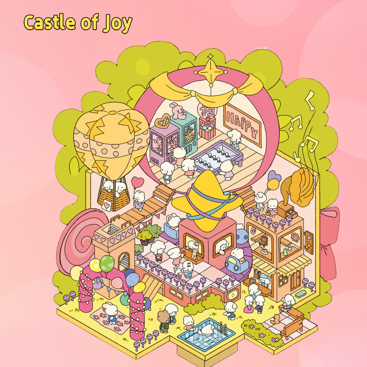 Fairy Tale Town 3D Sticker | 4 Cute Miniature Sticker