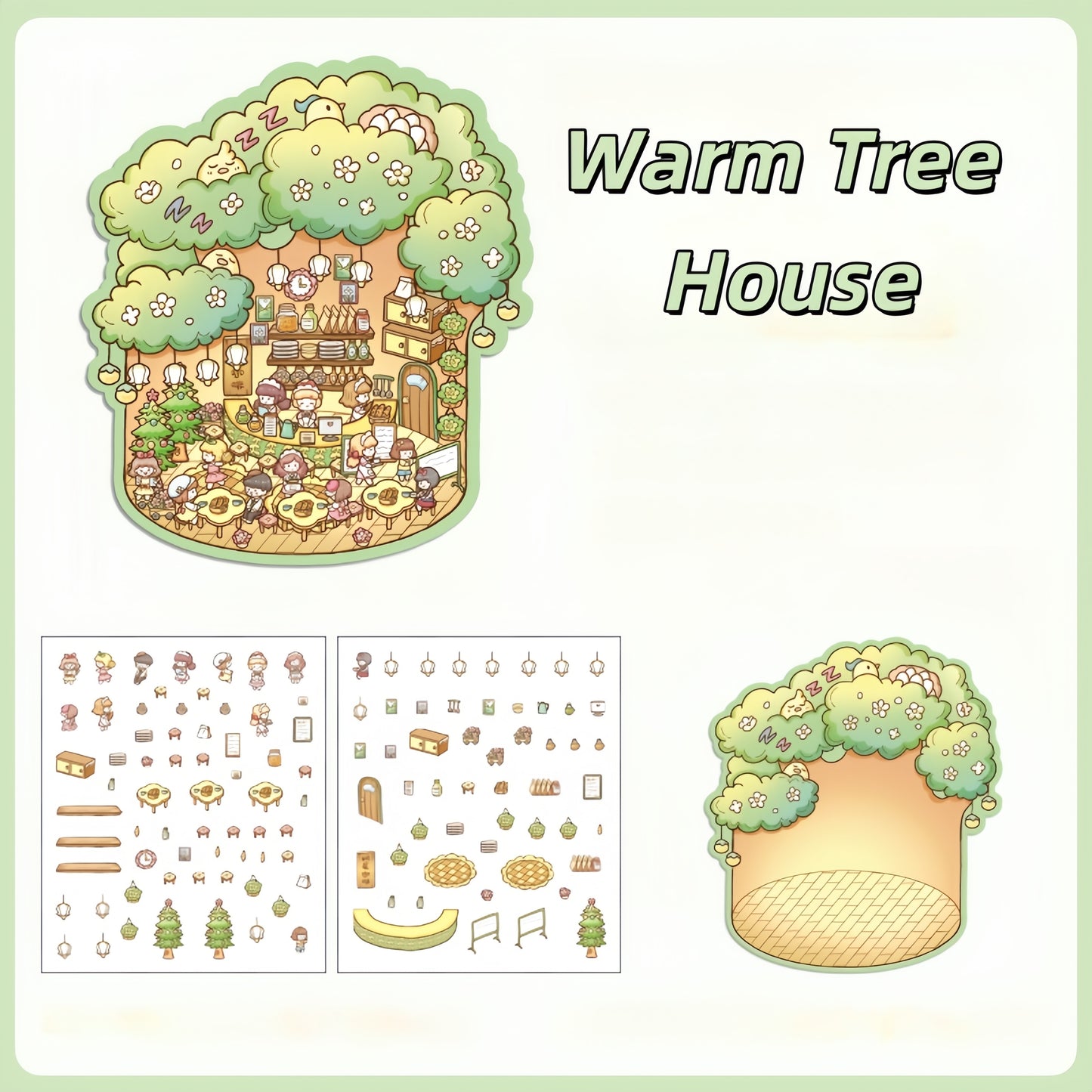 Tiny Dreamscape 3D Sticker | 4 Cute Miniature Scenes