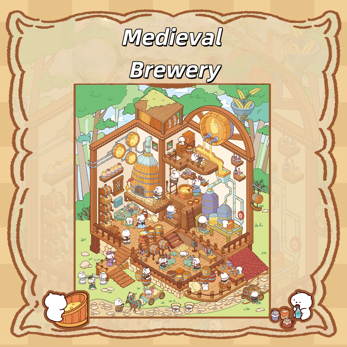 Medieval Adventure 3D Sticker | 4 Cute Miniature Scenes