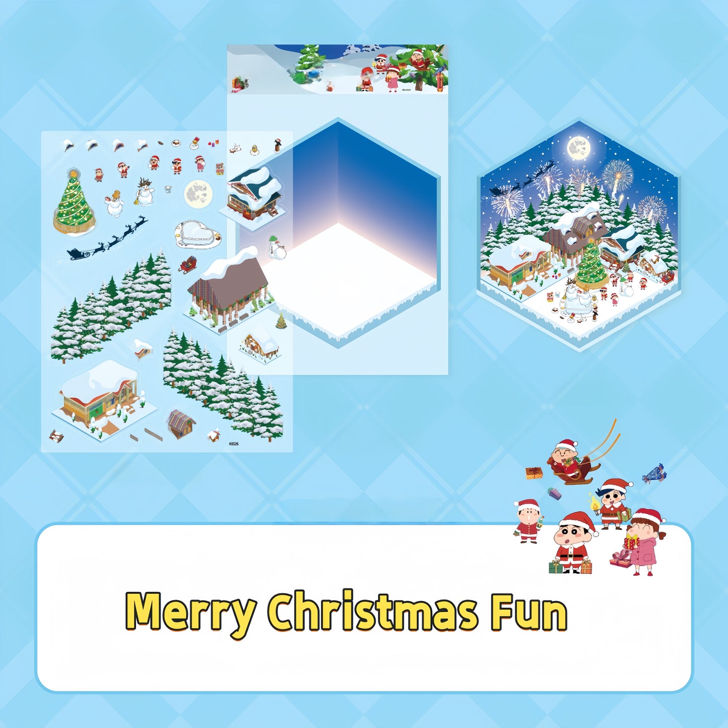 Shin-chan’s Colorful Days 3D Sticker | 8 Cute Miniature Scenes