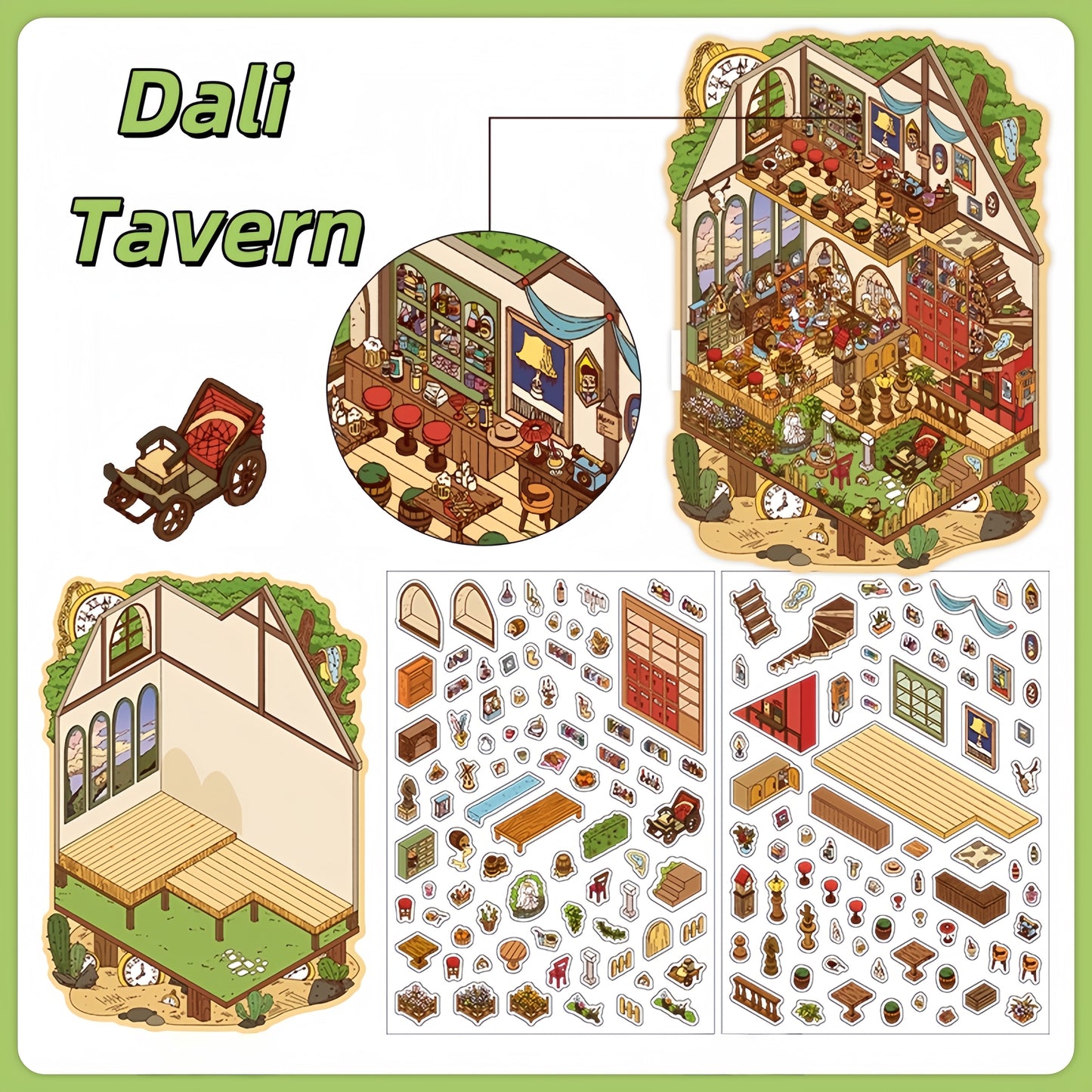 Little Corner 3D Sticker | 4 Cute Miniature Scenes