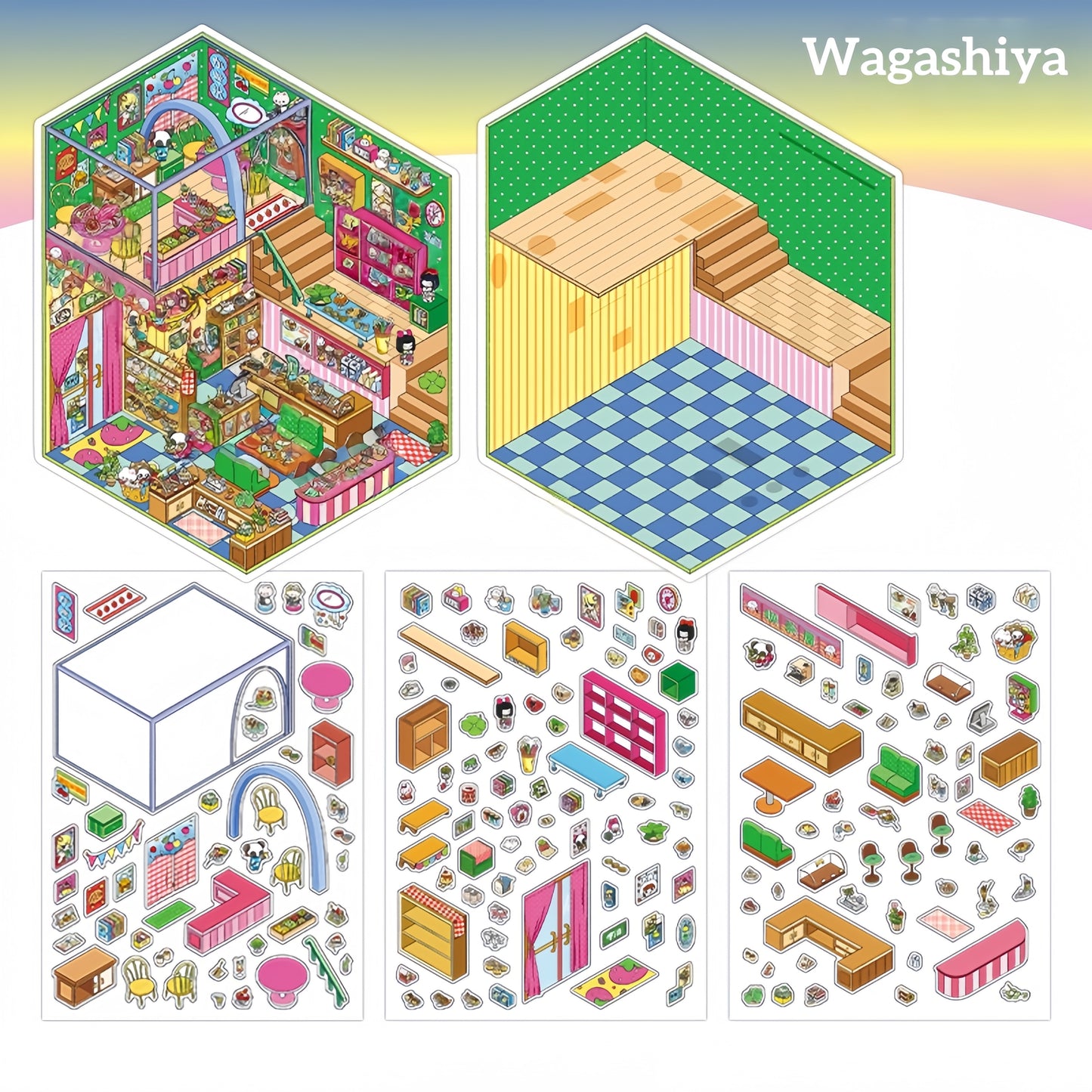 Life in Japan 3D Sticker | 4 Cute Miniature Scenes