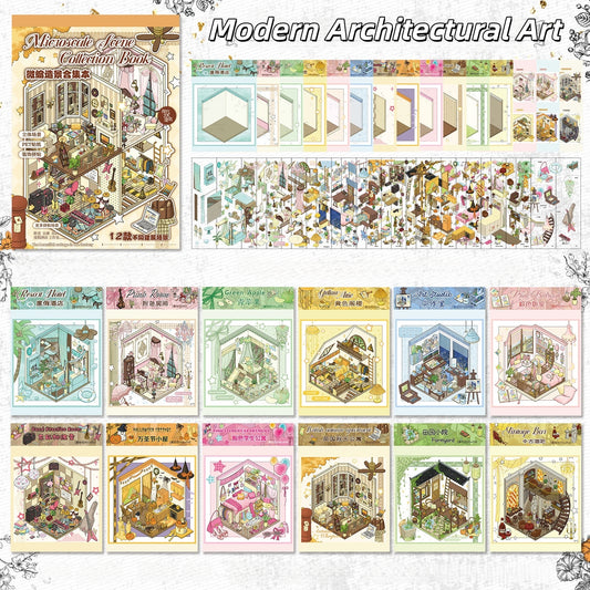 Modern Architectural Art 3D Sticker Book
