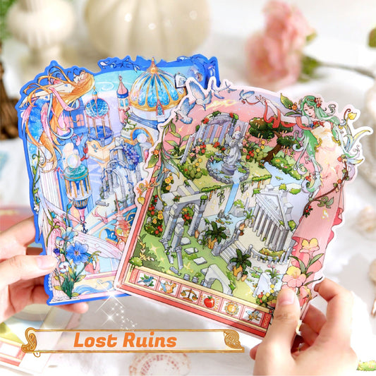 Lost Ruins 3D Sticker | 2 Cute Miniature Scenes