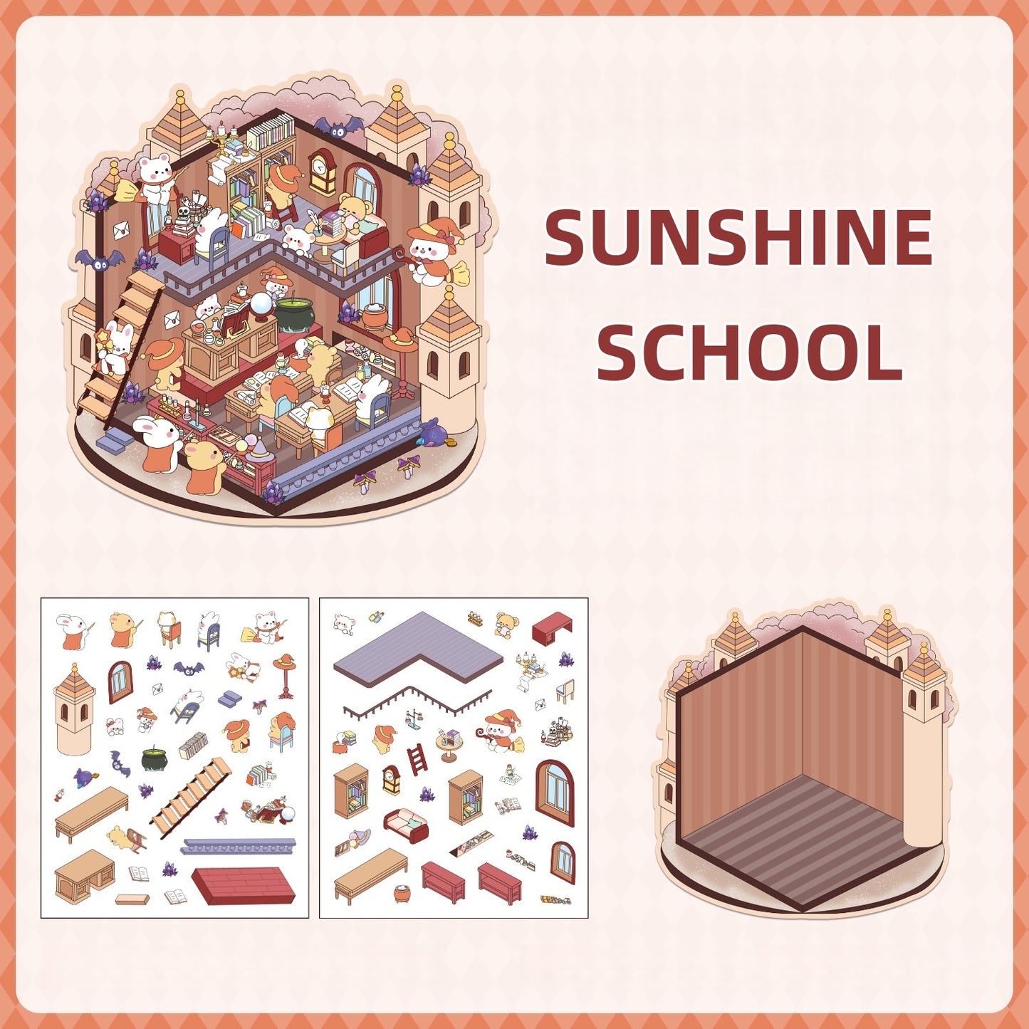 Whimsical Life 3D Sticker | 4 Cute Miniature Scenes