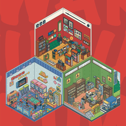 Tiny Shop 3D Sticker | 3 Cute Miniature Scenes