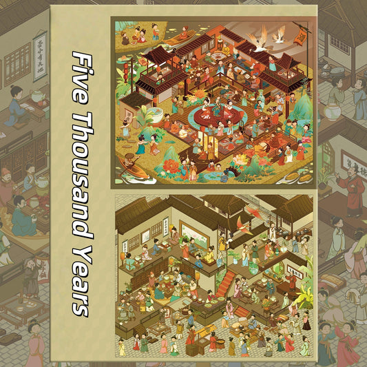 Five Thousand Years 3D Sticker | 2 Cute Miniature Scenes