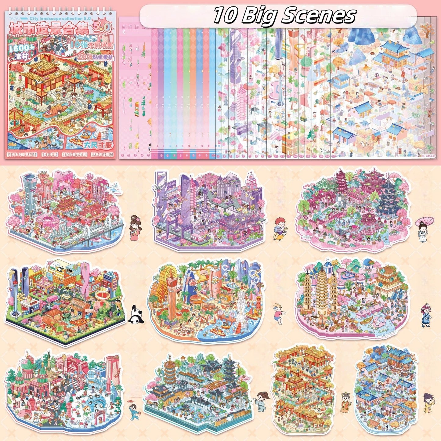 Wandering through China 3D Sticker Book
