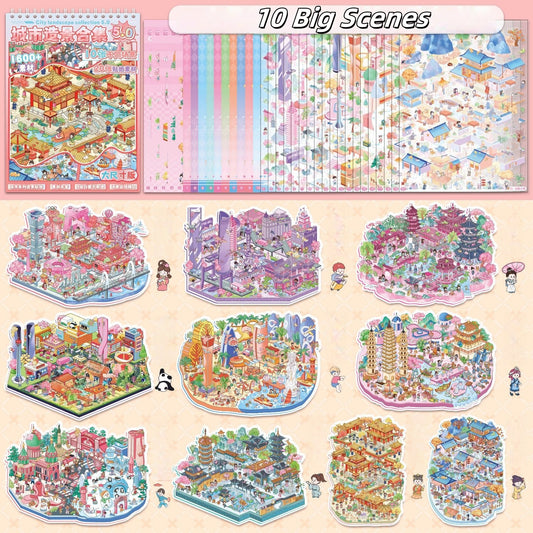 Wandering through China 3D Sticker Book