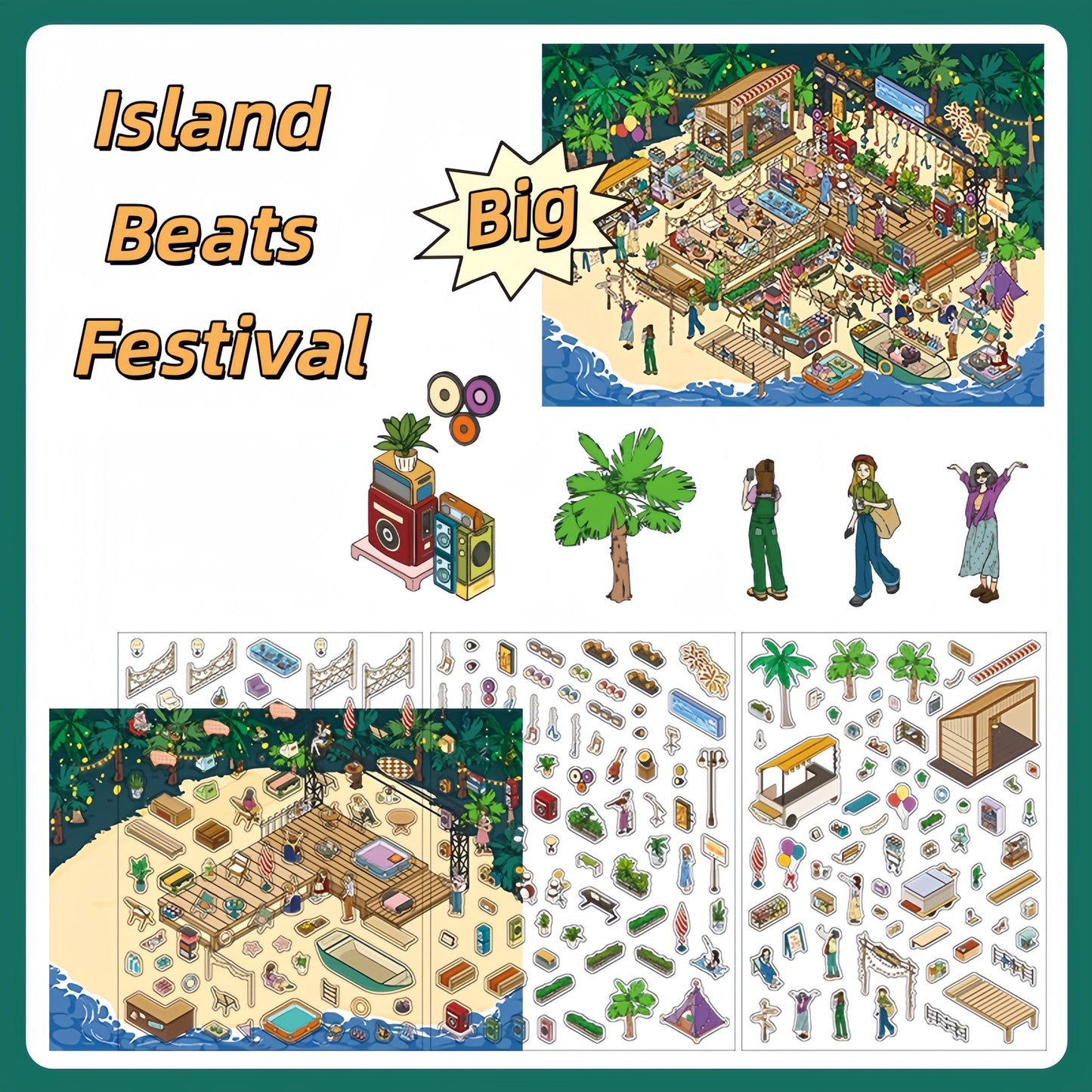 Floatland Escapes 3D Sticker | 2 Cute Miniature Scenes