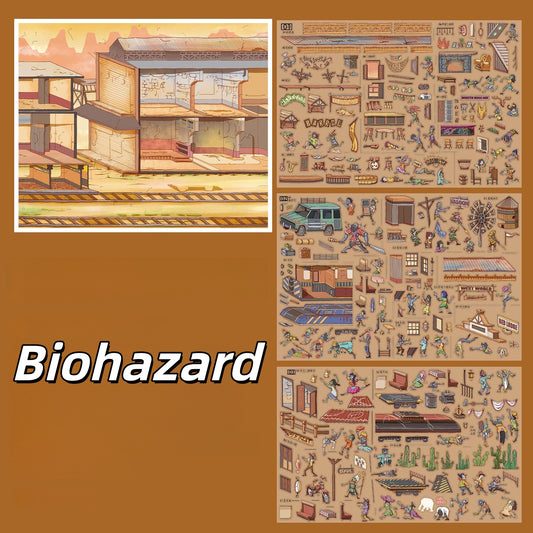 Disaster Series 3D Sticker | 4 Cute Miniature Scenes
