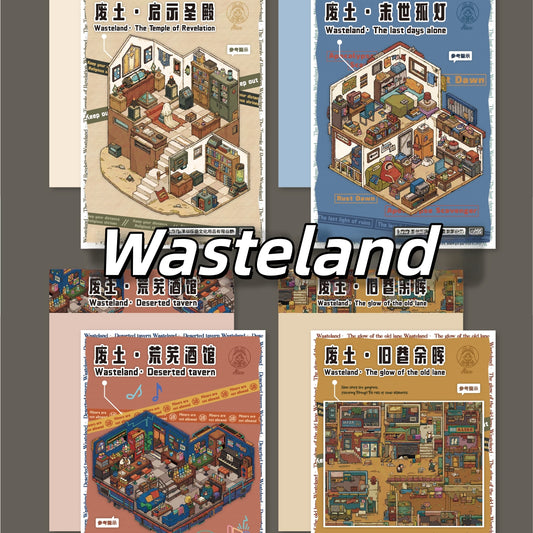 Wasteland 3D Sticker | 4 Cute Miniature Scenes