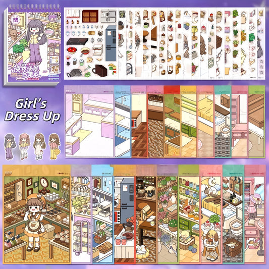 Girl’s Dress Up 3D Sticker Book