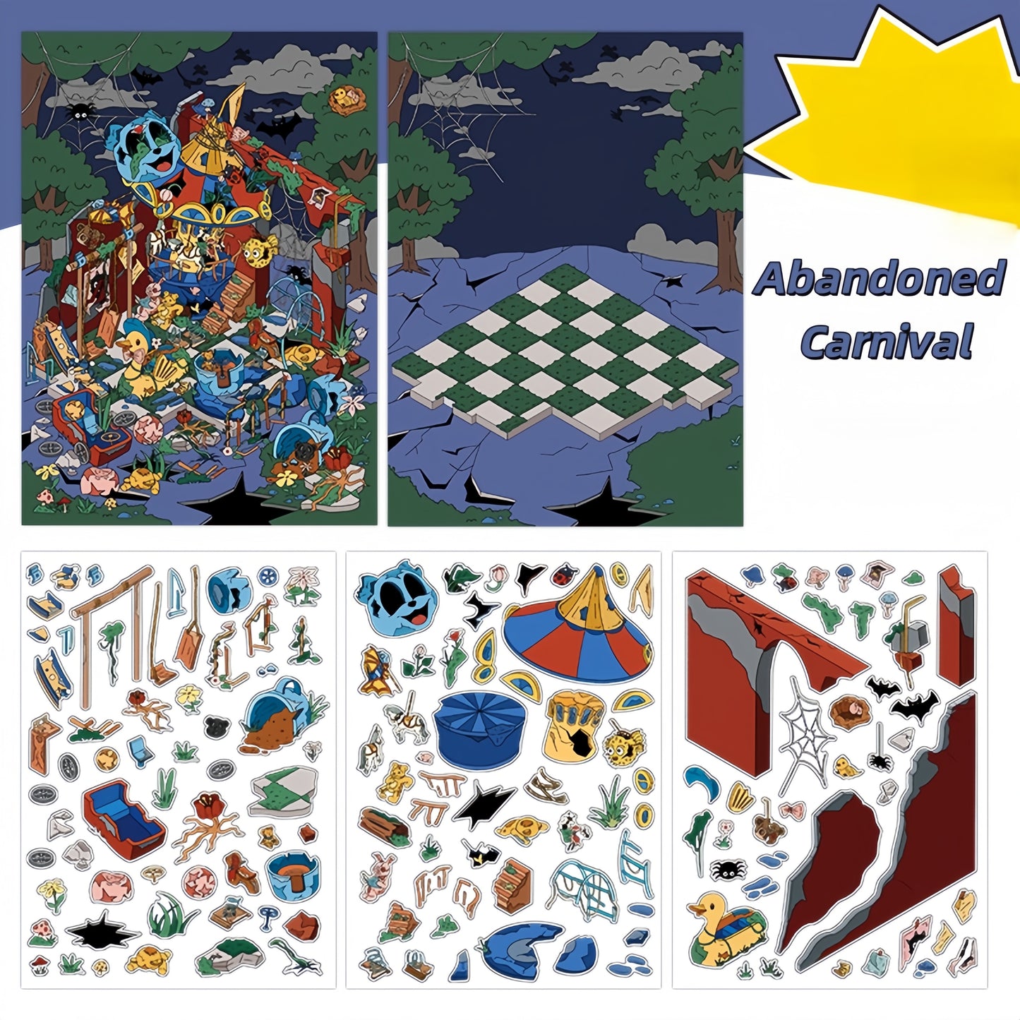 Lost Realm 3D Sticker | 2 Cute Miniature Scenes