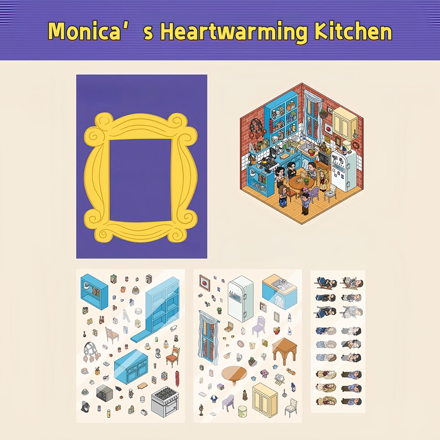 Cozy Days with Friends 3D Sticker | 2 Cute Miniature Scenes