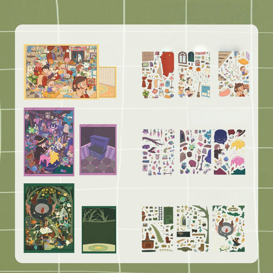 Witch Diary 3D Sticker | 3 Cute Miniature Scenes