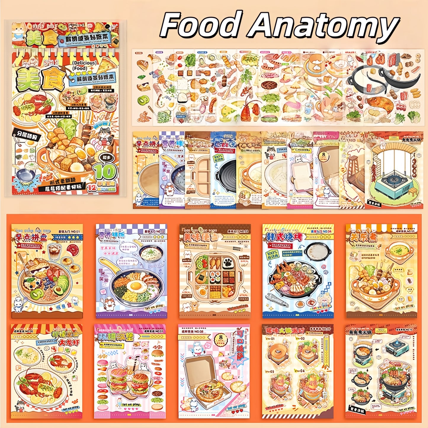 Food Anatomy 3D Sticker Book