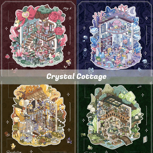 Crystal Cottage 3D Sticker | 4 Cute Miniature Scenes