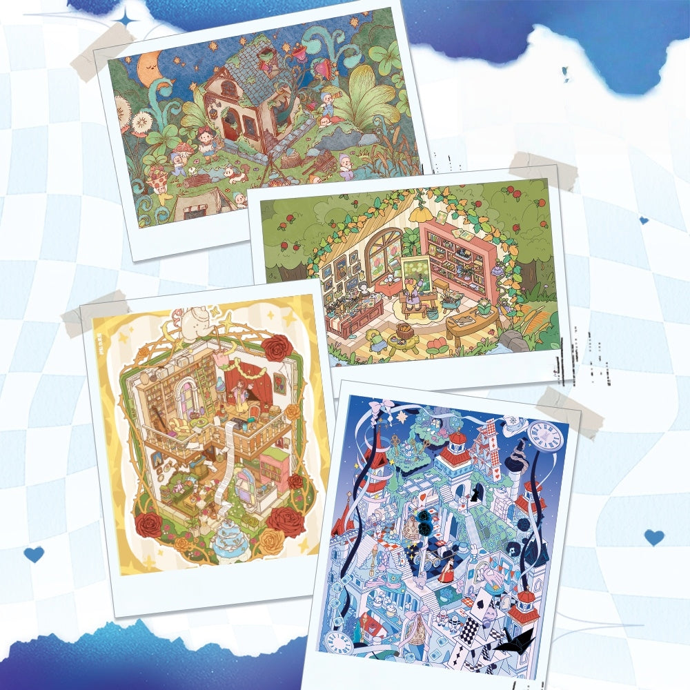 Reversed Fairy Tale 3D Sticker | 4 Cute Miniature Scenes