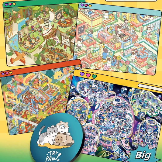 Healthyverse 3D Sticker | 4 Cute Miniature Scenes