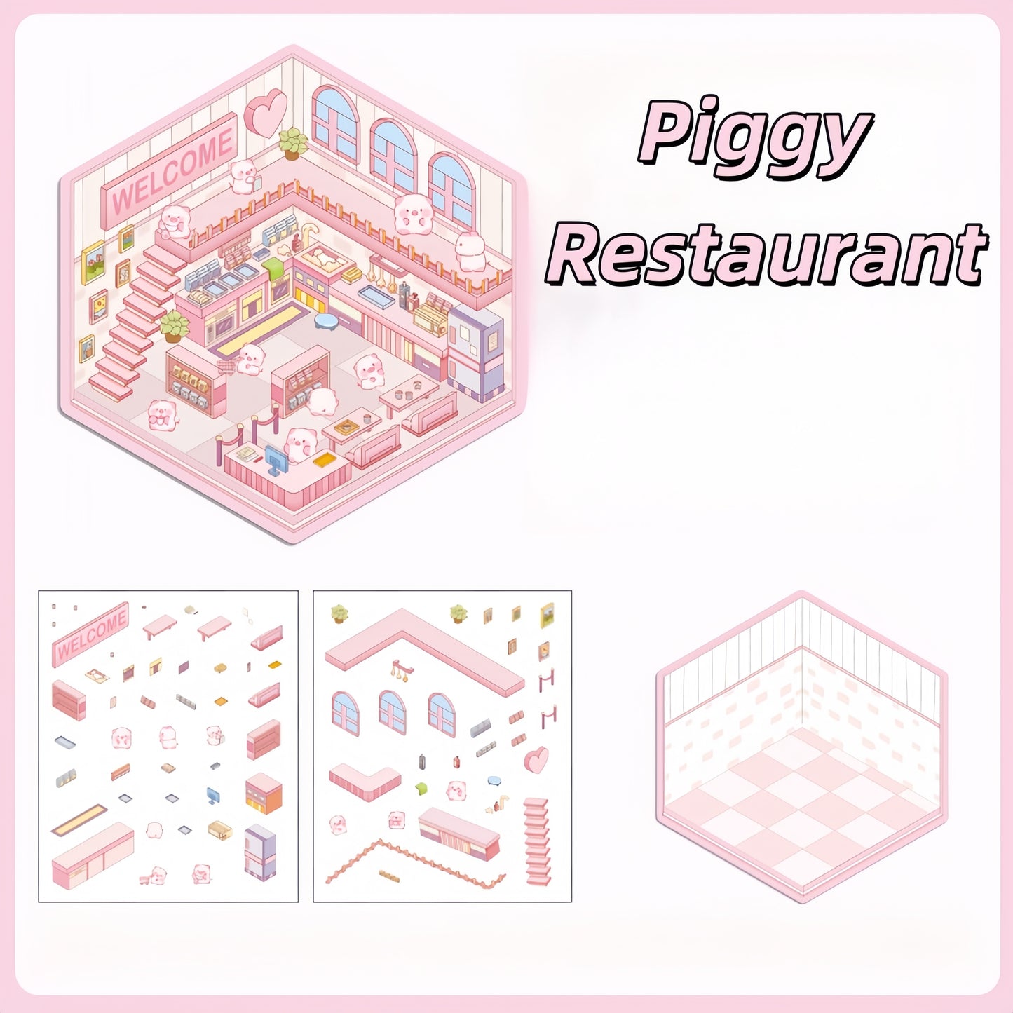 Whimsy Critter Cottages 3D Sticker | 8 Cute Miniature Scenes