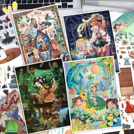 Witchy Whispers 3D Sticker | 4 Cute Miniature Scenes