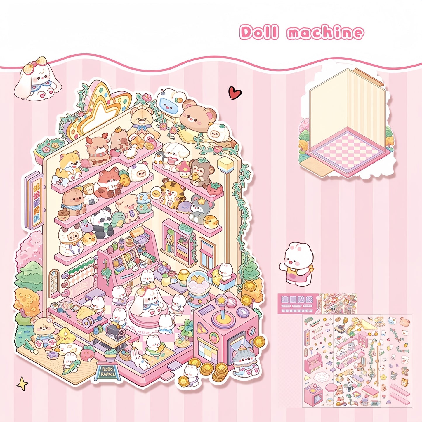 Springtime Wonders 3D Sticker | 2 Cute Miniature Scenes