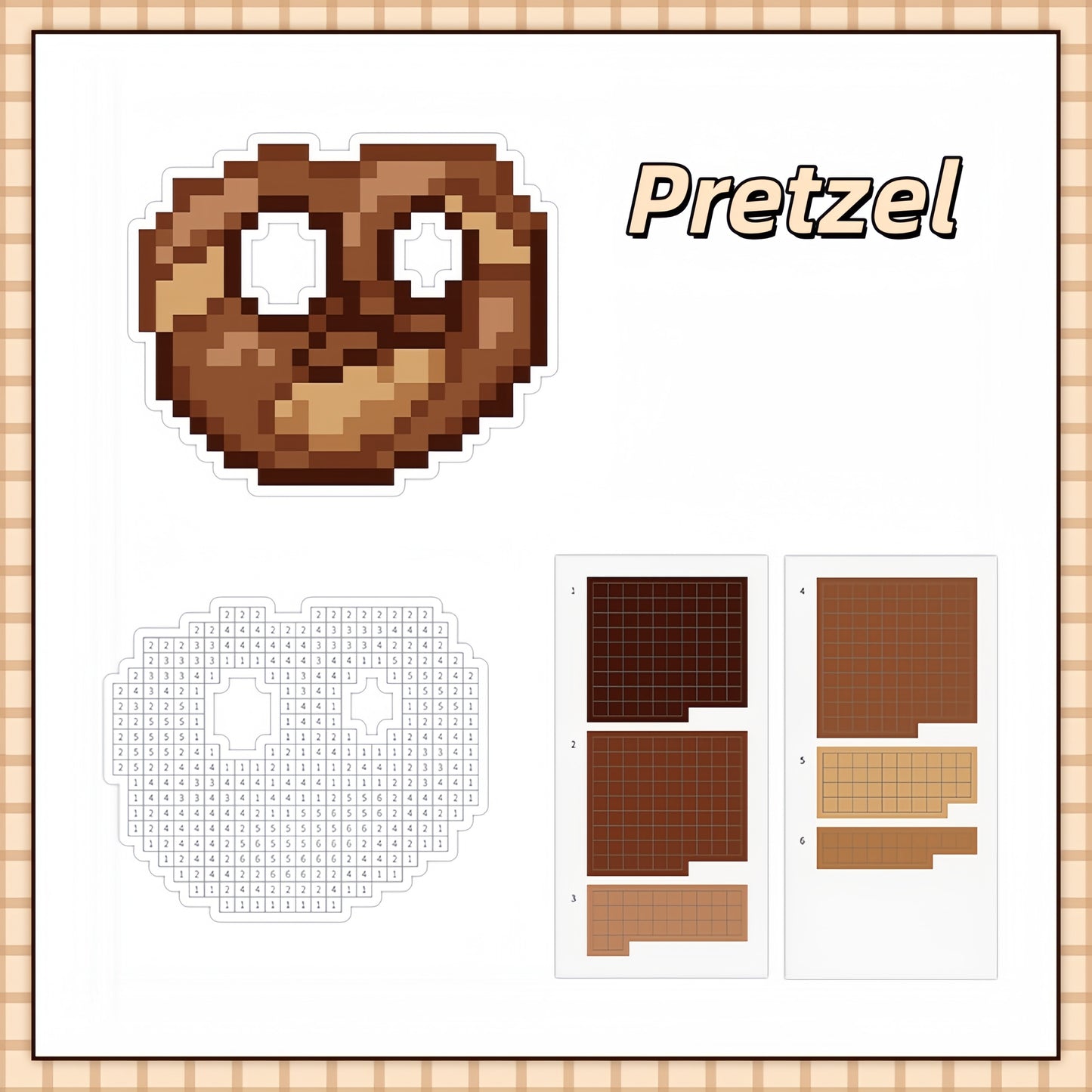 Food Pixel Bead Sticker | 6 Cute Miniature Scene