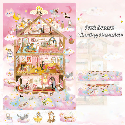 Meow Dream Town 3D Sticker | 6 Cute Miniature Scenes