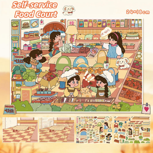 Childhood Shop 3D Sticker | 2 Cute Miniature Scenes