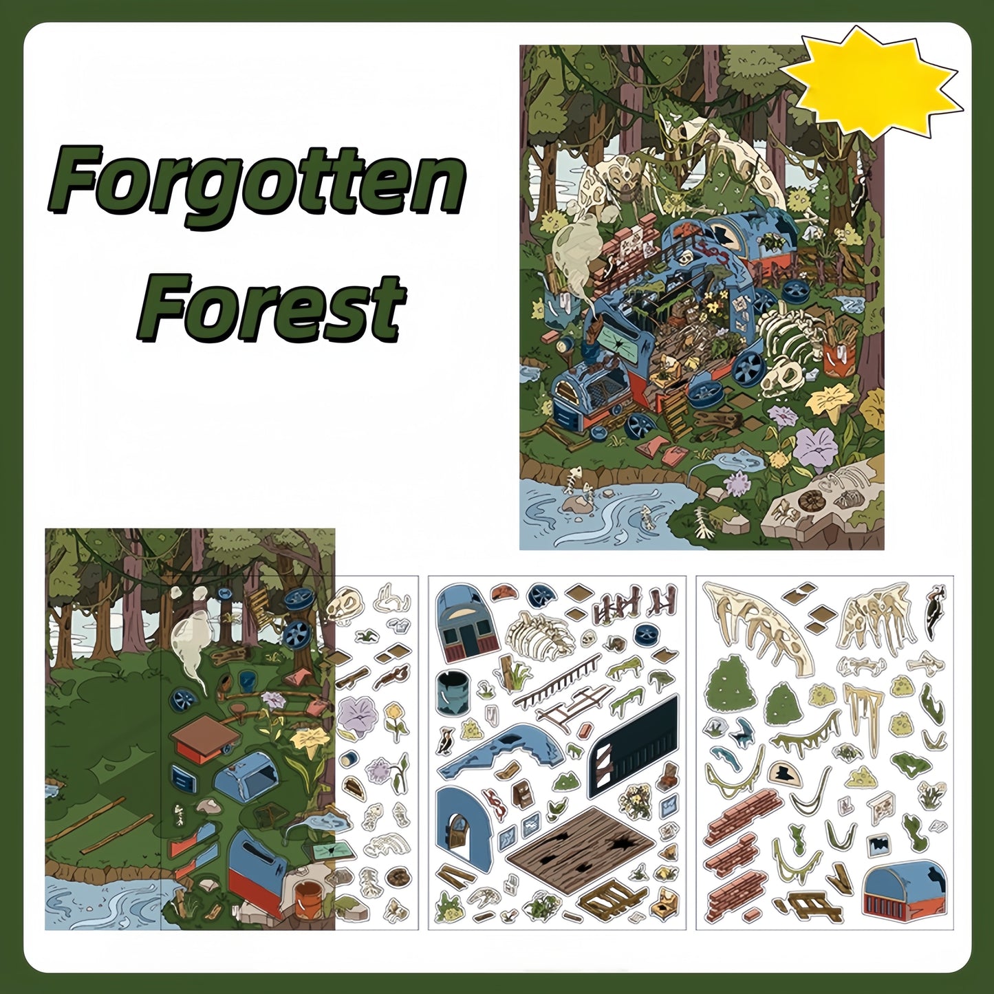 Lost Realm 3D Sticker | 2 Cute Miniature Scenes