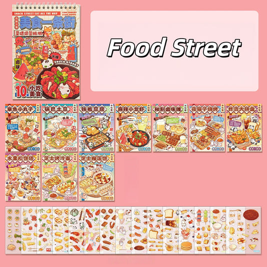 Food Street 3D Sticker Book