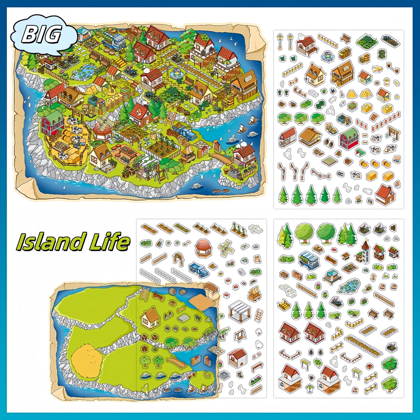 Whimsical Dreams 3D Sticker | 2 Cute Miniature Scenes