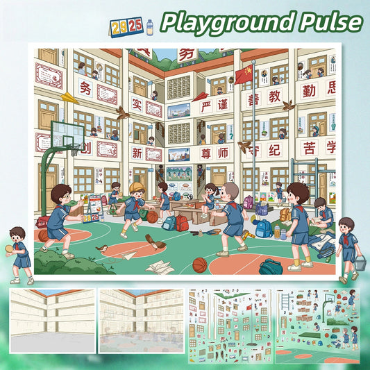 School Time 3D Sticker | 2 Cute Miniature Scenes