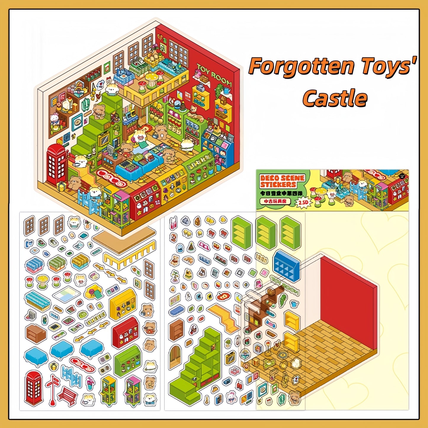 Fairytale Bazaar 3D Sticker | 4 Cute Miniature Scenes
