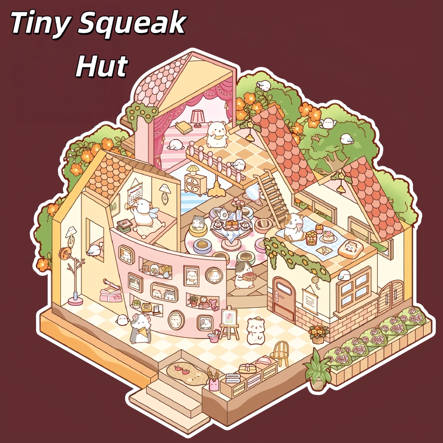 Little Wonder Rooms 3D Stickers | 4 Cute Miniature Scenes