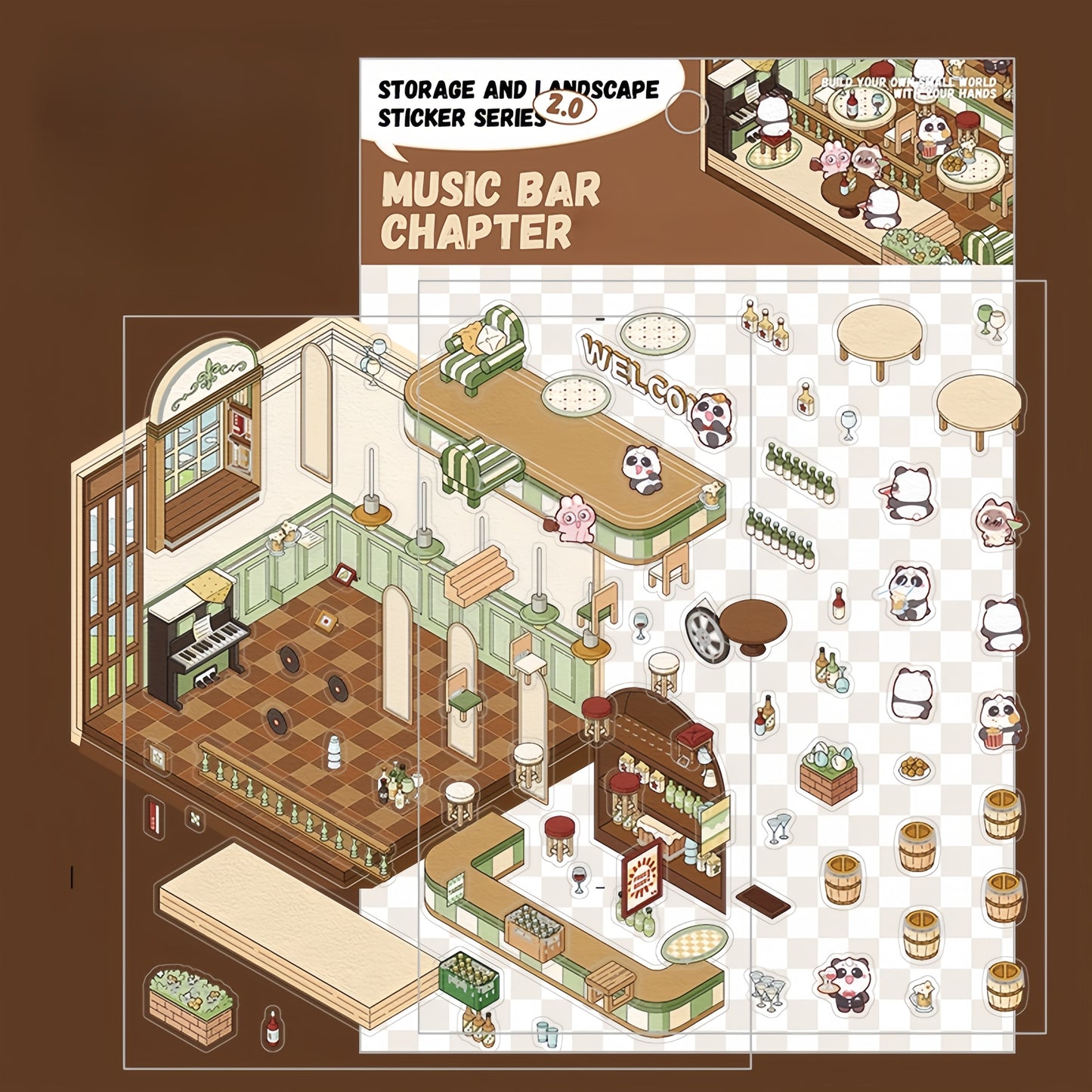 Daily Delights 3D Sticker | 4 Cute Miniature Scenes