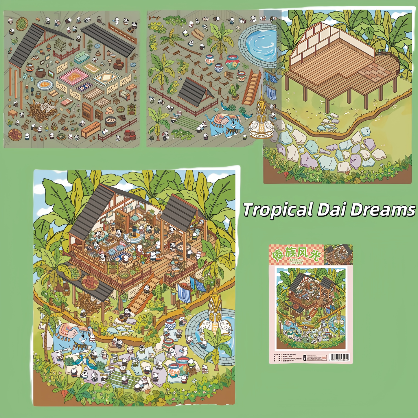 Colors of Heritage 3D Sticker | 4 Cute Miniature Scenes