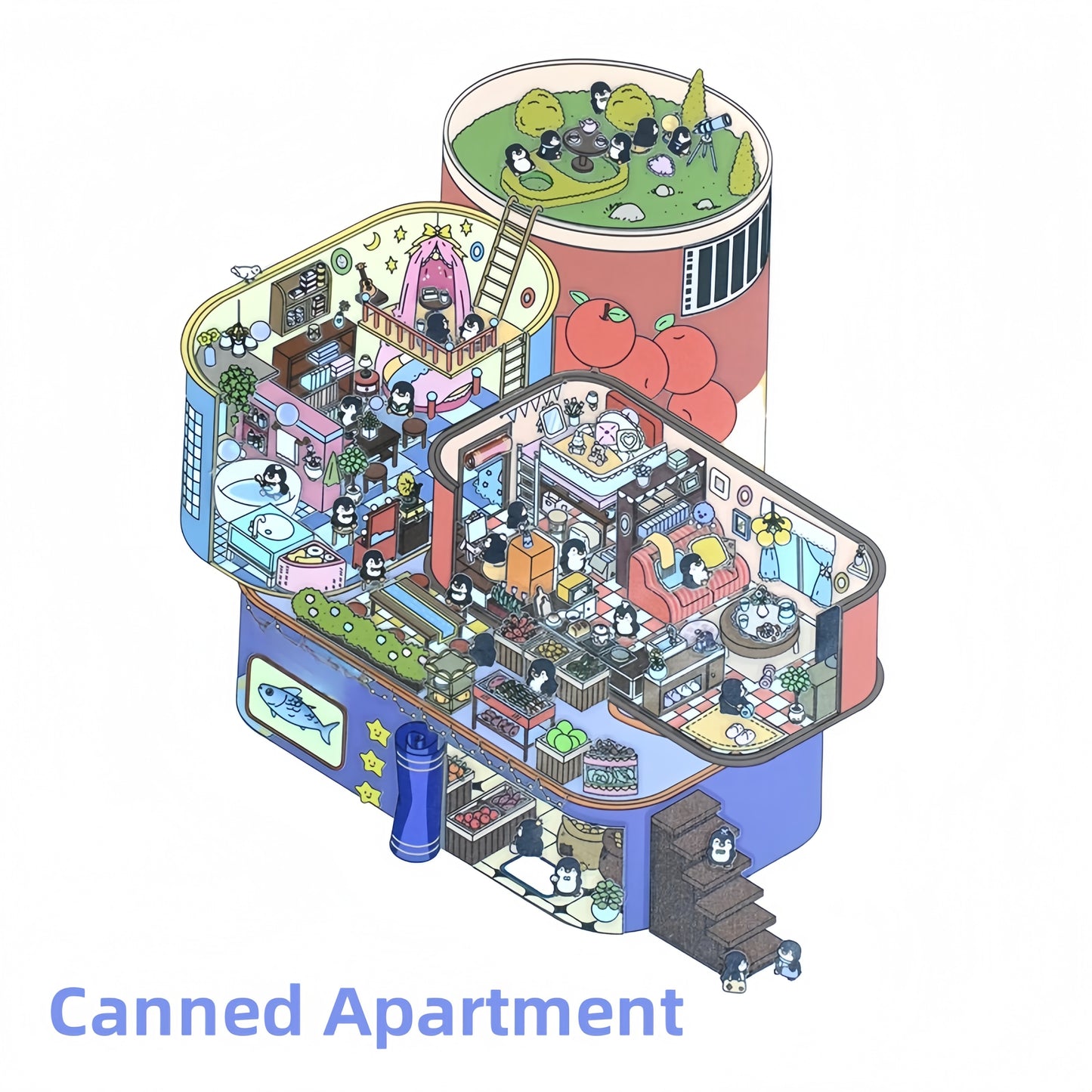 Dream House 3D Sticker – 2 Cute Miniature Scenes