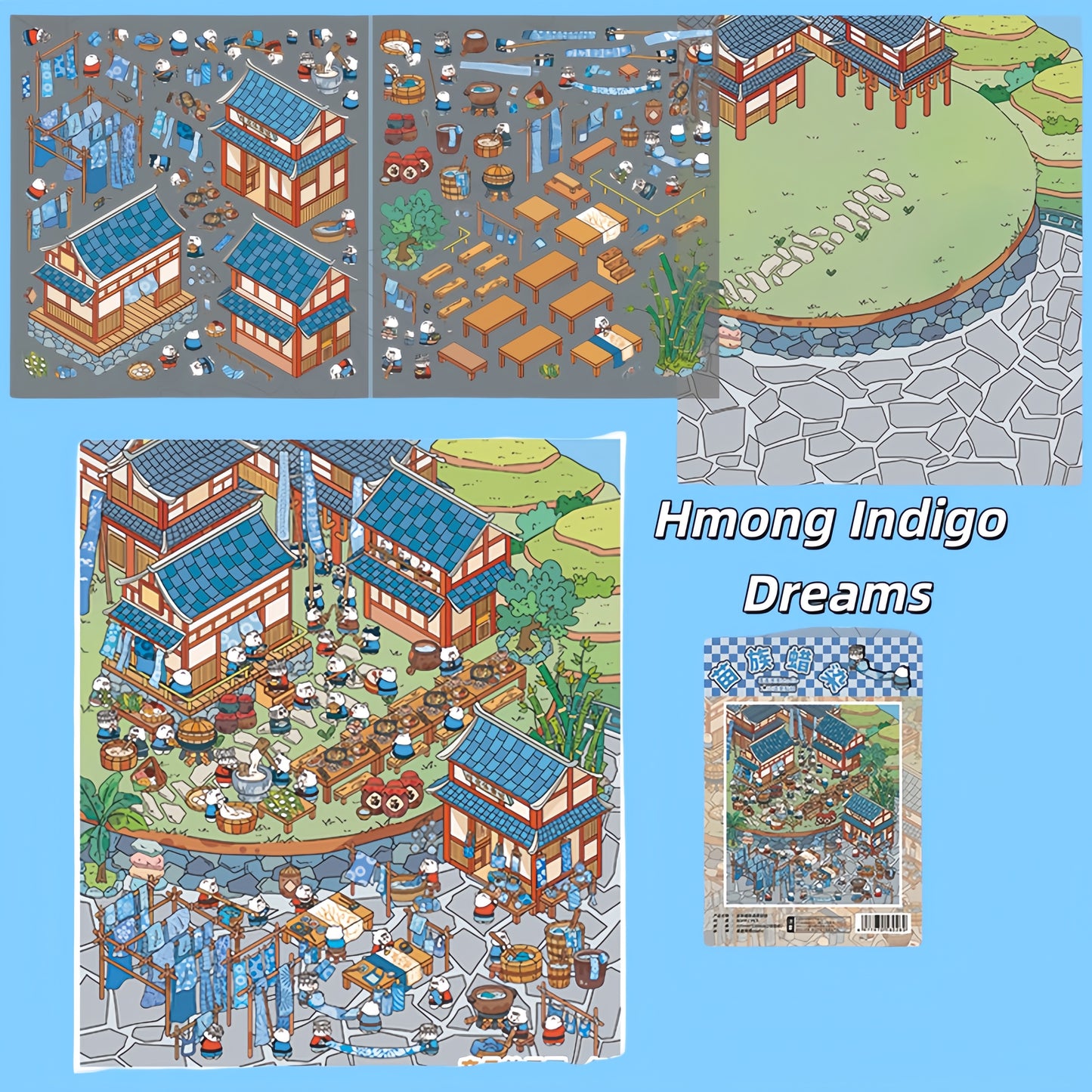 Colors of Heritage 3D Sticker | 4 Cute Miniature Scenes
